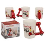 Κούπα Σκούτερ 375ml ‘Speed Up Your Ride’ Λευκό/Κόκκινο Κεραμικό 13.5x11cm - 1 τεμ.