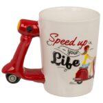Κούπα Σκούτερ 375ml ‘Speed Up Your Ride’ Λευκό/Κόκκινο Κεραμικό 13.5x11cm - 1 τεμ. - Image 7