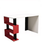 Γραφείο ArteLibre AIGINA Λευκό/Κόκκινο/Μαύρο 120x60x75cm - 1 τεμ.