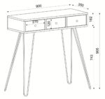 Κονσόλα ArteLibre LIDYA Καφέ Με Σχέδιο 90x35x91cm - 1 τεμ. - Image 7