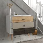 Συρταριέρα ArteLibre KIMOLOS Λευκό/Φυσικό/Καφέ 80x40x79cm - 1 τεμ. - Image 6