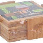 Σετ 7τμχ Σουβέρ Σε Βάση Ξύλινη 11x11x5cm - 1 τεμ.