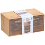 Κουτί Καλλυντικών με 4 Συρτάρια Μπαμπού 13.8x23.7x11cm - 1 τεμ. - Image 3