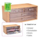 Κουτί Καλλυντικών με 4 Συρτάρια Μπαμπού 13.8x23.7x11cm - 1 τεμ. - Image 4