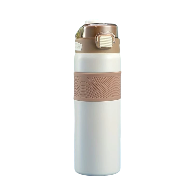 882355-2 Φορητό παγούρι-θερμός - CF8235 - 600ml - 882393 - White/Brown - Image 1