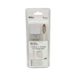 Αντάπτορας φόρτισης με καλώδιο και 2 θύρες USB - TypeC - Quick Charge - FA1-S2 - 1m - 099484