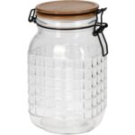 Δοχείο ArteLibre Με Καπάκι Μπαμπού 1650ml Διάφανο Γυαλί 134x116x200mm - 1 τεμ.
