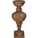 Κηροπήγιο ArteLibre Καφέ Polyresin 12x12x31cm - 1 τεμ.
