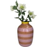 Βάζο ArteLibre Με Ρίγες Ροζ Δολομίτης 17.6x17.6x26.4cm - 1 τεμ. - Image 2