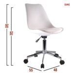 Καρέκλα Γραφείου ArteLibre ΚΥΒΕΛΗ Λευκό PU 48x55x82-92cm - 1 τεμ. - Image 6