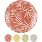 Πιάτο ArteLibre Σχέδιο Φύλλα New Bone Πορσελάνη Φ20.4cm Σε 4 Χρώματα - 1 τεμ.