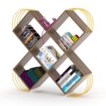 Βιβλιοθήκη ArteLibre CASE Καρυδί/Κίτρινο 120x25x120cm - 1 τεμ.