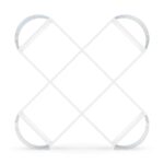 Βιβλιοθήκη ArteLibre CASE Λευκό/Χρώμιο 120x25x120cm - 1 τεμ. - Image 4