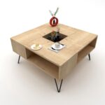 Τραπεζάκι Σαλονιού ArteLibre DONOUSA Δρυς/Μαύρο 80x80x38.6cm - 1 τεμ. - Image 2