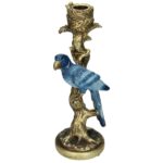 Κηροπήγιο ArteLibre Πουλί Μπλε Polyresin 10.5x9x25.5cm - 1 τεμ.