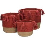 Καλάθι ArteLibre Κοραλί Βαμβακερό 25x25x25cm Σετ 3Τμχ - 1 τεμ.