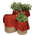Καλάθι ArteLibre Κόκκινο Βαμβακερό 25x25x25cm Σετ 3Τμχ - 1 τεμ. - Image 5