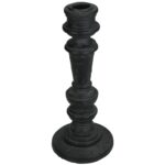 Κηροπήγιο ArteLibre Μαύρο Polyresin 8.5x8.5x20cm - 1 τεμ.