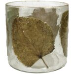 Κηροπήγιο ArteLibre Φύλλα Διάφανο Γυαλί 15x15x15cm - 1 τεμ.