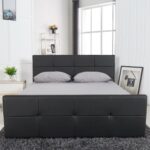 Κρεβάτι ArteLibre ANEMONE Μαύρο PU Με Αποθηκευτικό Χώρο 217.5x170.5x100cm(Στρώμα 160x200cm) - 1 τεμ. - Image 2