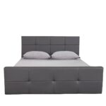 Κρεβάτι ArteLibre ANEMONE Γκρι PU 216x160.5x93cm (Στρώμα 150x200cm) - 1 τεμ.