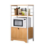 Ραφιέρα Κουζίνας ArteLibre GORAL Δρυς/Λευκό MDF/Μέταλλο 60x30x95cm - 1 τεμ.