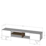 Έπιπλο Τηλεόρασης ArteLibre SKOPELOS Καρυδιά/Μαύρο 160x30x40cm - 1 τεμ. - Image 10