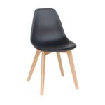 Καρέκλα Τραπεζαρίας Ξύλινη 4τμχ Loft Plus Μαύρο PP 46x46x41-81εκ.