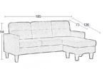LIANA S BLACK PVC ΚΑΝΑΠΕΣ ΓΩΝΙΑ 185Χ126X84εκ. - Image 3