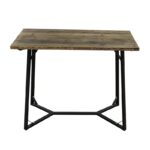 BISTRO ΤΡΑΠΕΖΙ BAR 120X65X96εκ. ΜΑΥΡΟ ΜΕΤΑΛΛΟ-ΞΥΛΟ