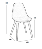 Καρέκλα Τραπεζαρίας Ξύλινη 4τμχ Loft Plus Λευκό PP 46x46x41-81εκ. - Image 2