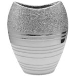Βάζο ArteLibre Ασημί Κεραμικό 13.5x24x29.5cm - 1 τεμ.
