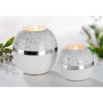 Θήκη Ρεσώ ArteLibre Λευκό/Ασημί Κεραμικό 10.5x10.5x10cm - 1 τεμ. - Image 3
