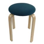 Σκαμπό ArteLibre MILOA Μπλε/Φυσικό Ύφασμα/Ξύλο 42x42x45cm - 1 τεμ. - Image 2