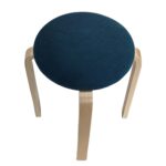 Σκαμπό ArteLibre MILOA Μπλε/Φυσικό Ύφασμα/Ξύλο 42x42x45cm - 1 τεμ. - Image 3