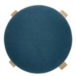 Σκαμπό ArteLibre MILOA Μπλε/Φυσικό Ύφασμα/Ξύλο 42x42x45cm - 1 τεμ. - Image 4