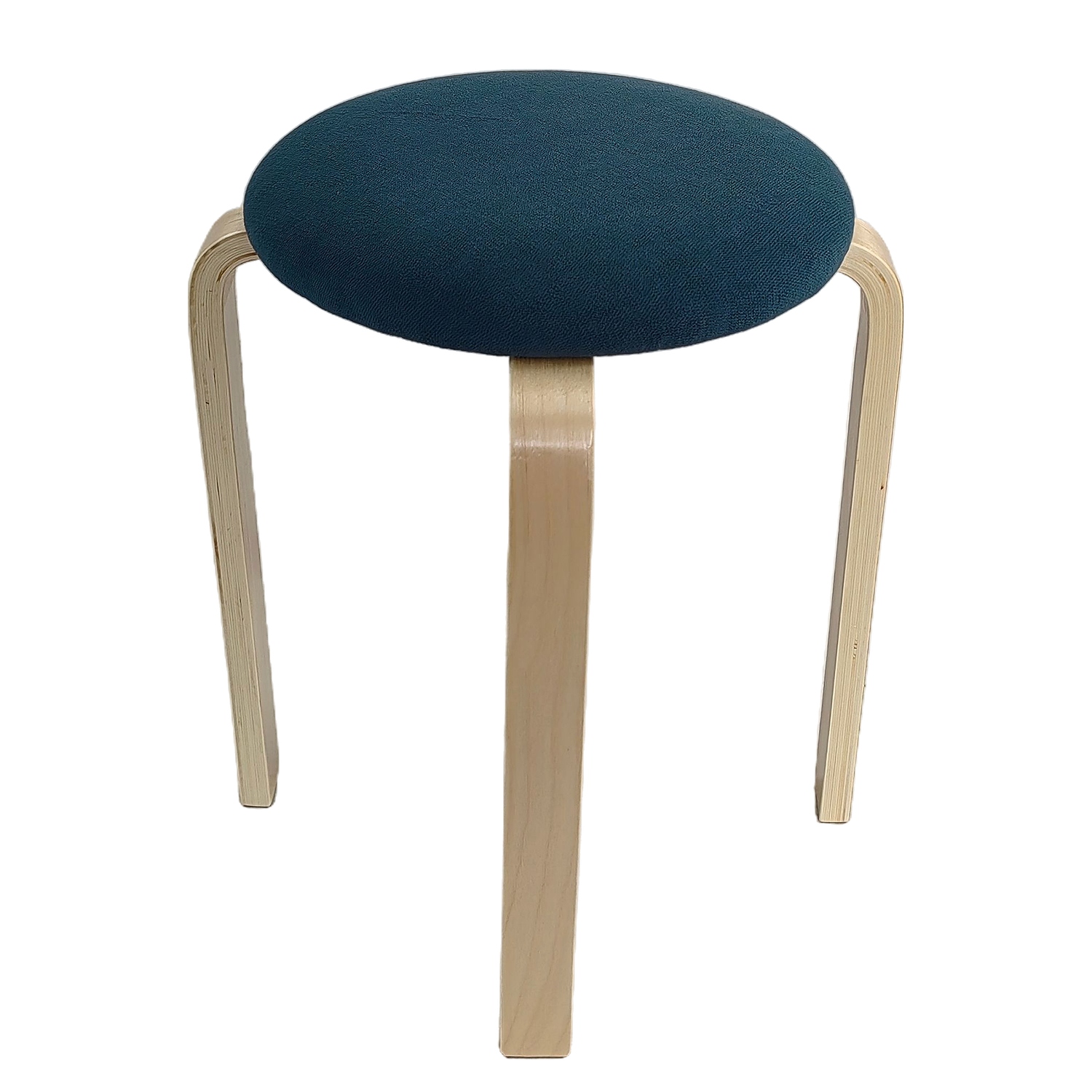 14350033 Σκαμπό ArteLibre MILOA Μπλε/Φυσικό Ύφασμα/Ξύλο 42x42x45cm - 1 τεμ. - Image 1