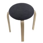 Σκαμπό ArteLibre MILOA Γκρι/Φυσικό Ύφασμα/Ξύλο 42x42x45cm - 1 τεμ. - Image 3