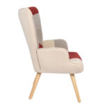 Πολυθρόνα ArteLibre BRIAR Μπορντό/Γκρι Patchwork Ύφασμα/Ξύλο 73x69x96cm - 1 τεμ. - Image 2