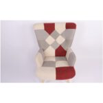 Πολυθρόνα ArteLibre BRIAR Μπορντό/Γκρι Patchwork Ύφασμα/Ξύλο 73x69x96cm - 1 τεμ. - Image 6