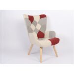 Πολυθρόνα ArteLibre BRIAR Μπορντό/Γκρι Patchwork Ύφασμα/Ξύλο 73x69x96cm - 1 τεμ. - Image 10
