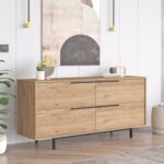 Μπουφές ArteLibre CARTMEL Φυσικό Μοριοσανίδα/Μέταλλο 44.5x160x74.3cm - 1 τεμ. - Image 2