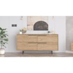 Μπουφές ArteLibre CARTMEL Φυσικό Μοριοσανίδα/Μέταλλο 44.5x160x74.3cm - 1 τεμ. - Image 5