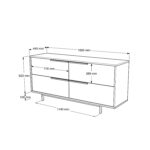 Μπουφές ArteLibre CARTMEL Φυσικό Μοριοσανίδα/Μέταλλο 44.5x160x74.3cm - 1 τεμ. - Image 6