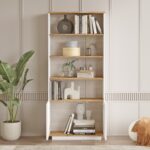 Βιβλιοθήκη ArteLibre BELMONT Πεύκο/Λευκό Μοριοσανίδα 75.5x26.8x168.3cm - 1 τεμ. - Image 4
