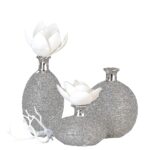 Βάζο ArteLibre Ασημί Κεραμικό Φ9x15cm Σε 3 Σχέδια - 1 τεμ.