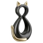 Φιγούρα Γάτα 'Catty' Κεραμικό Μαύρο/Χρυσό 6x11x17cm - 1 τεμ. - Image 6