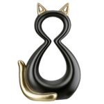 Φιγούρα Γάτα 'Catty' Κεραμικό Μαύρο/Χρυσό 6x11x17cm - 1 τεμ.