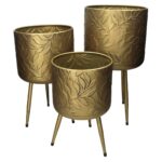 Κασπώ ArteLibre Φύλλο Χρυσό Μέταλλο 25x25x46.5cm Σετ 3Τμχ - 1 τεμ.