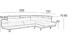 CORNER GREY ΥΦΑΣΜΑ ΚΑΝΑΠΕΣ ΑΡΙΣΤΕΡΗ ΓΩΝΙΑ 250X153X80εκ. - Image 3